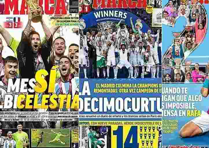 马卡票选年度最佳封面：梅西高举世界杯当选，获21%投票