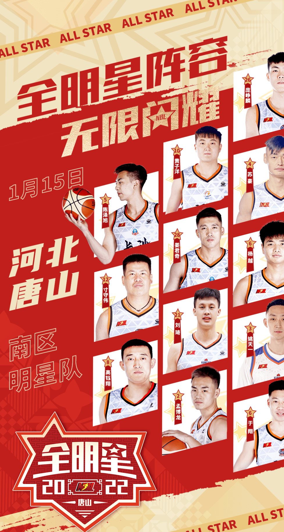 NBL全明星赛1月15日唐山开打：汤杰大战孟博龙相关图三