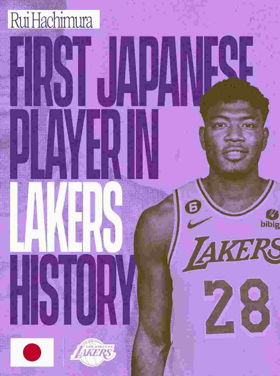 湖人欢迎队史首位日本球员 八村垒将身披28号球衣