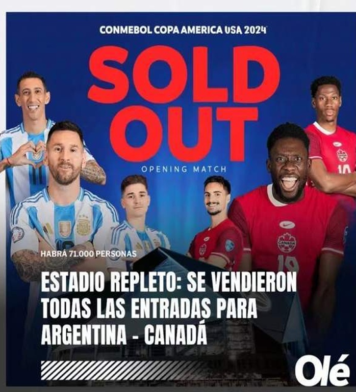美洲杯揭幕战打响！CCTV5+直播阿根廷vs加拿大 梅西率队盼首胜
