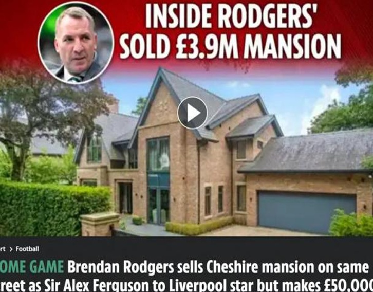 《太阳报》：罗杰斯在柴郡的豪宅以390 万英镑的价格卖给了麦卡利斯特，损失了5 万英镑