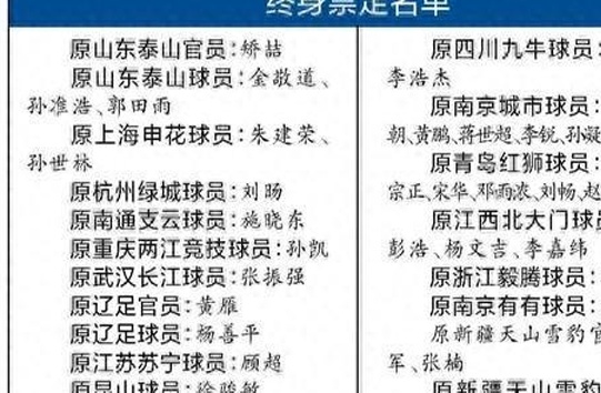 中国足球巨额罚款：43名球员终身禁赛