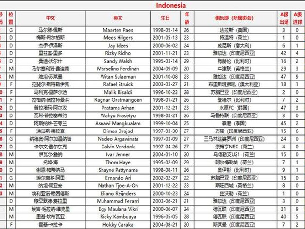 国足vs印尼身价对比：国足全队1027.5万欧元，印尼2662.5万相关图二