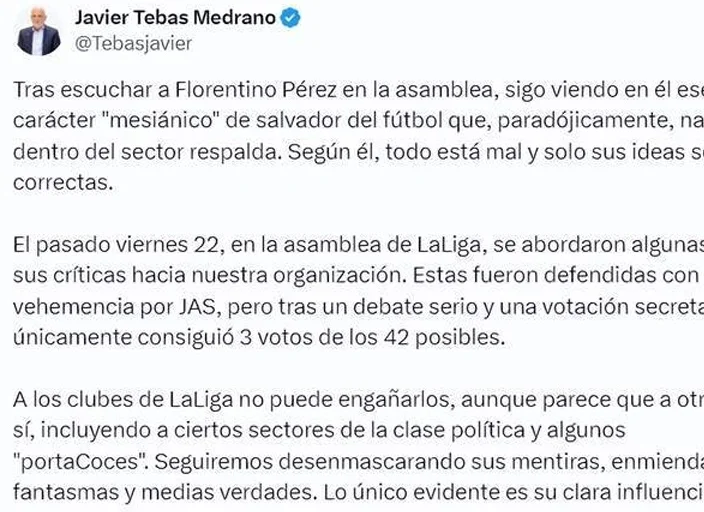 隔空开战！西甲主席手撕佛爷：总把自己当救世主，满嘴谎言相关图三