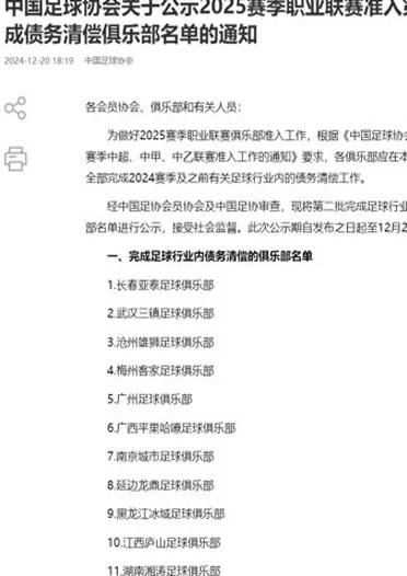 第二批清偿名单公示，三级联赛无一缺席！相关图四