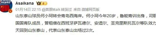 晚上22点！德转网确认泰山队20岁国脚正式离队，携手名帅冲击佳绩相关图四