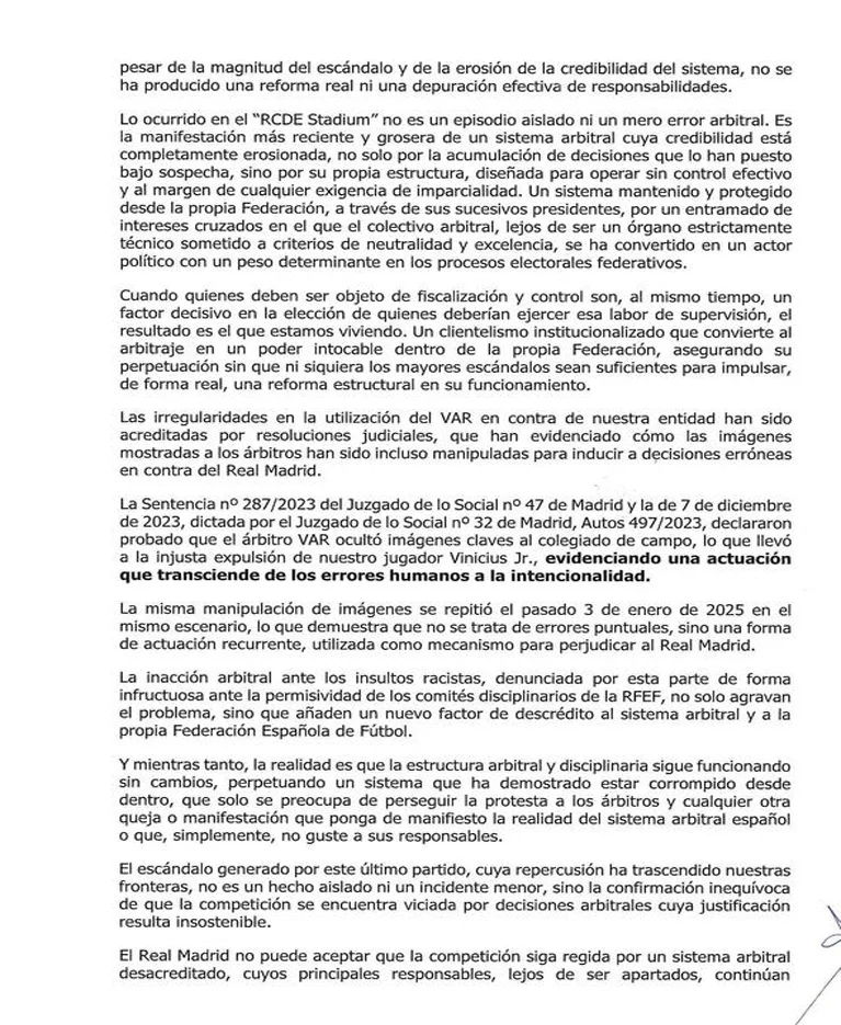 皇马官方：裁判系统对皇马双标 呼吁改革&撤换裁判系统主要负责人相关图四