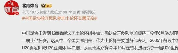 宋凯有魄力！足协放弃法国土伦杯原因找到，媒体：国青没进世青赛相关图三