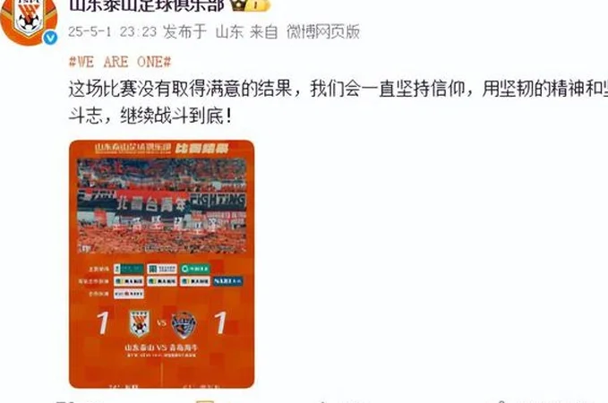 23点23分！山东泰山正式官宣，1比1战平海牛，赛后崔康熙突发状况相关图四