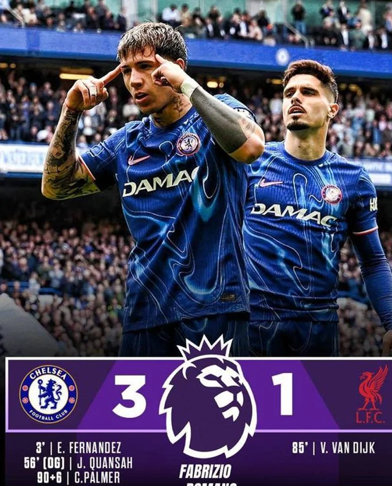 3-1！切尔西击败利物浦，少曼城1分，恩佐闪电破门，范戴克送礼相关图六