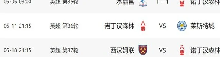 一场1-1！让英超争五生变：诺丁汉森林又丢分，后3场全胜=进前五相关图四