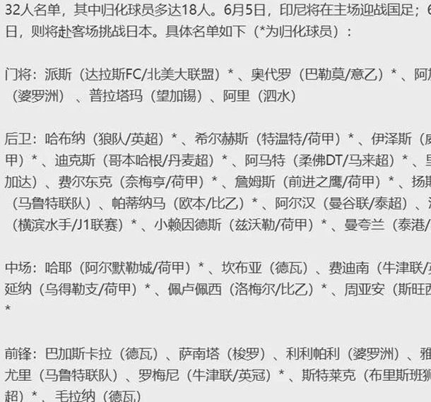 晚上6点！印尼队公布战国足大名单，又新增3名归化，国足拿分难了相关图五