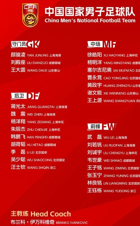 10将落选本期国足集训！武磊回归杨明洋成唯一新人，国安第一大户
