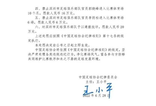 于洪臣惊人语录，王小平“书法”罚单？历数中国足协那些奇葩事儿相关图五